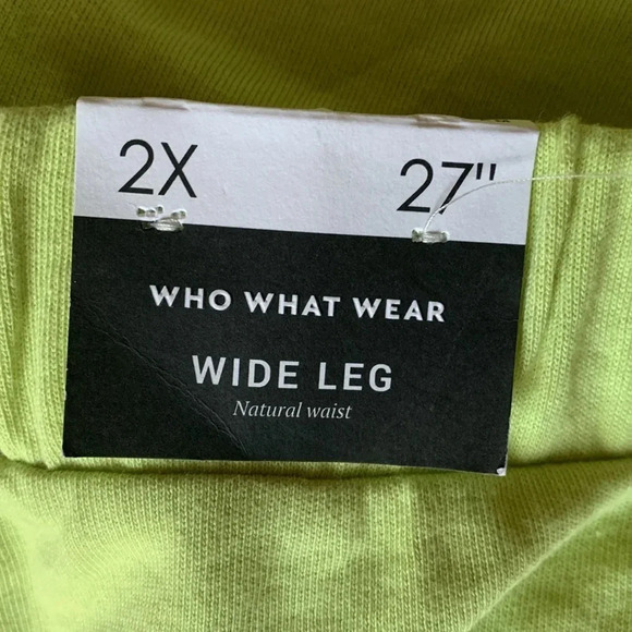 Who What Wear Wide Leg SweatPants Green Lime Sherbet Size 2X New - Picture 6 of 8